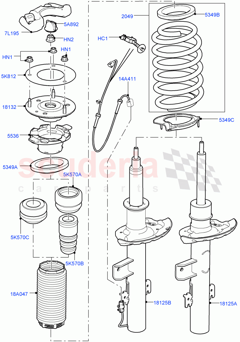 Rear Springs And Shock Absorbers (Changsu (China)) ((V) FROMEG000001) of Land Rover Land Rover Range Rover Evoque (2012-2018) [2.0 Turbo Petrol GTDI]