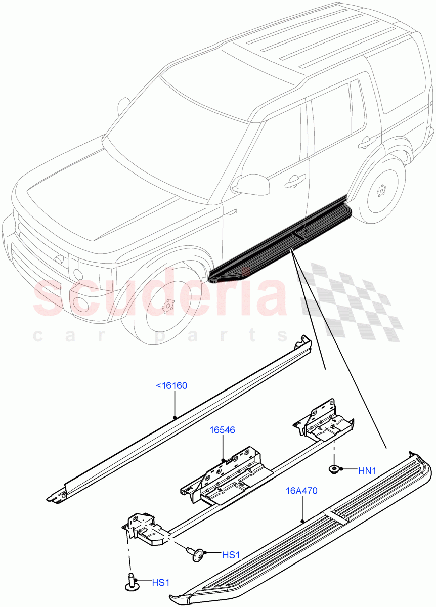 Body Mouldings (With Side Auxiliary Step W/O Lights) ((V) FROMFA000001) of Land Rover Land Rover Discovery 4 (2010-2016) [3.0 DOHC GDI SC V6 Petrol]