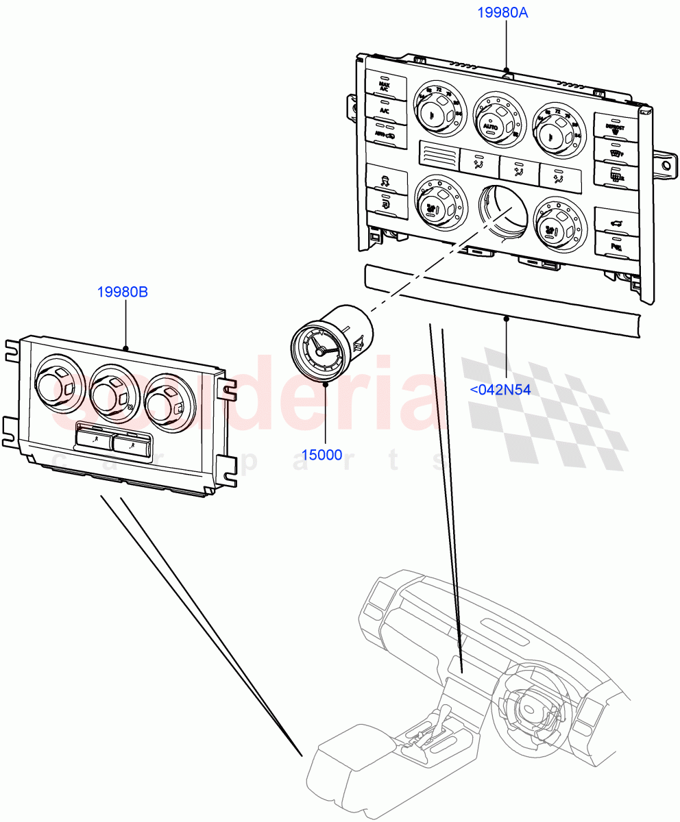 Heater & Air Conditioning Controls ((V) FROMAA000001) of Land Rover Land Rover Range Rover (2010-2012) [5.0 OHC SGDI NA V8 Petrol]