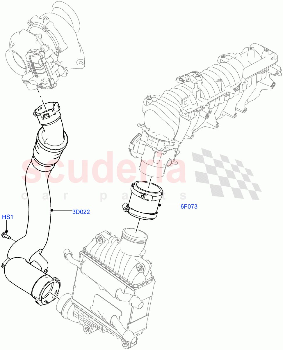 Intercooler/Air Ducts And Hoses (Nitra Plant Build) (2.0L I4 DSL MID DOHC AJ200) ((V) FROMK2000001) of Land Rover Land Rover Discovery 5 (2017+) [2.0 Turbo Diesel]