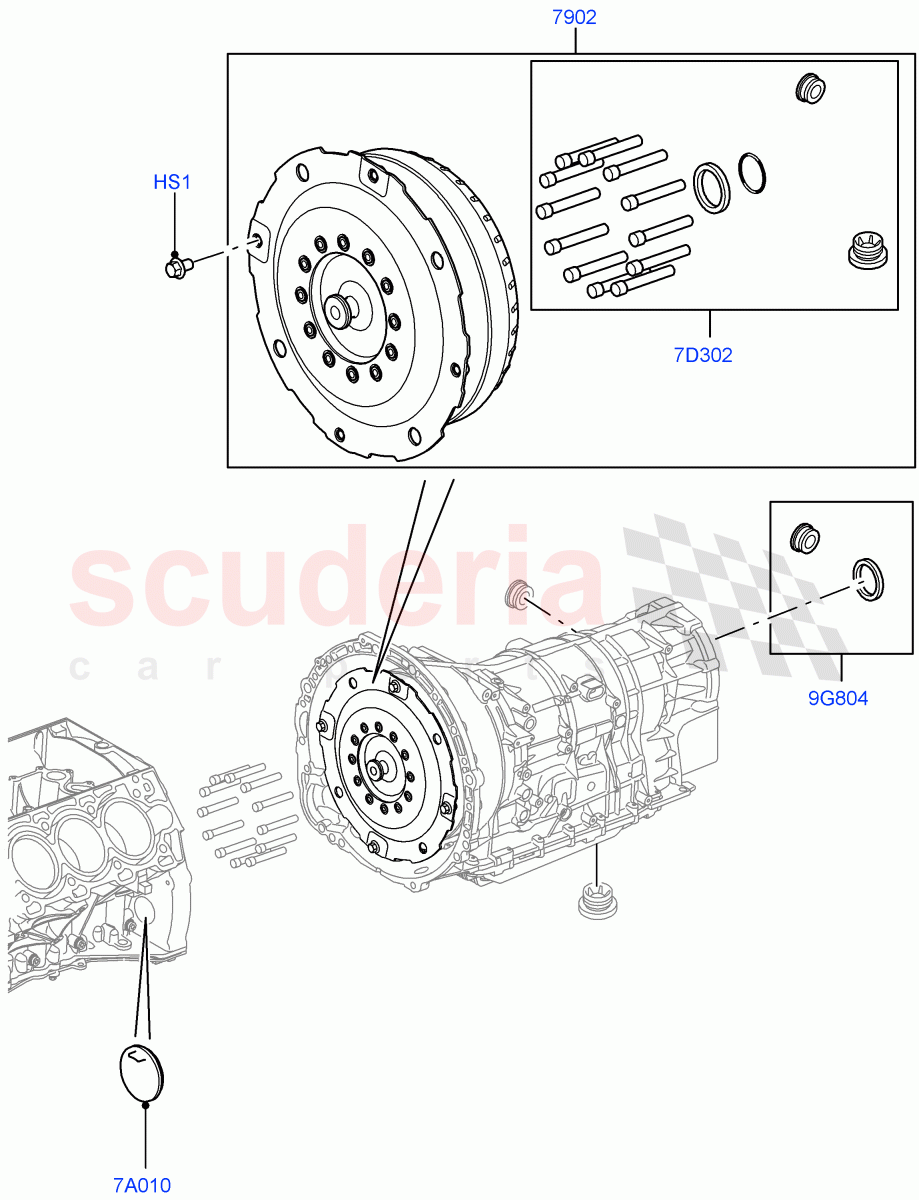Converter (2.0L 16V TIVCT T/C 240PS Petrol, 8 Speed Auto Trans ZF 8HP70 4WD, 5.0L OHC SGDI NA V8 Petrol - AJ133, 5.0L OHC SGDI SC V8 Petrol - AJ133, 3.0L DOHC GDI SC V6 PETROL, 5.0 Petrol AJ133 DOHC CDA, 5.0L P AJ133 DOHC CDA S/C Enhanced) of Land Rover Land Rover Discovery 4 (2010-2016) [2.7 Diesel V6]