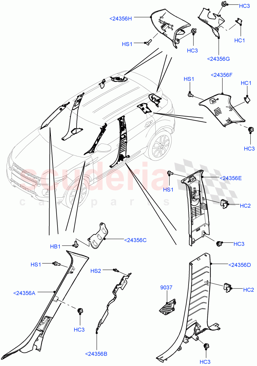 Side Trim (Front And Rear) (5 Door, Itatiaia (Brazil)) ((V) FROMGT000001) of Land Rover Land Rover Range Rover Evoque (2012-2018) [2.0 Turbo Diesel]