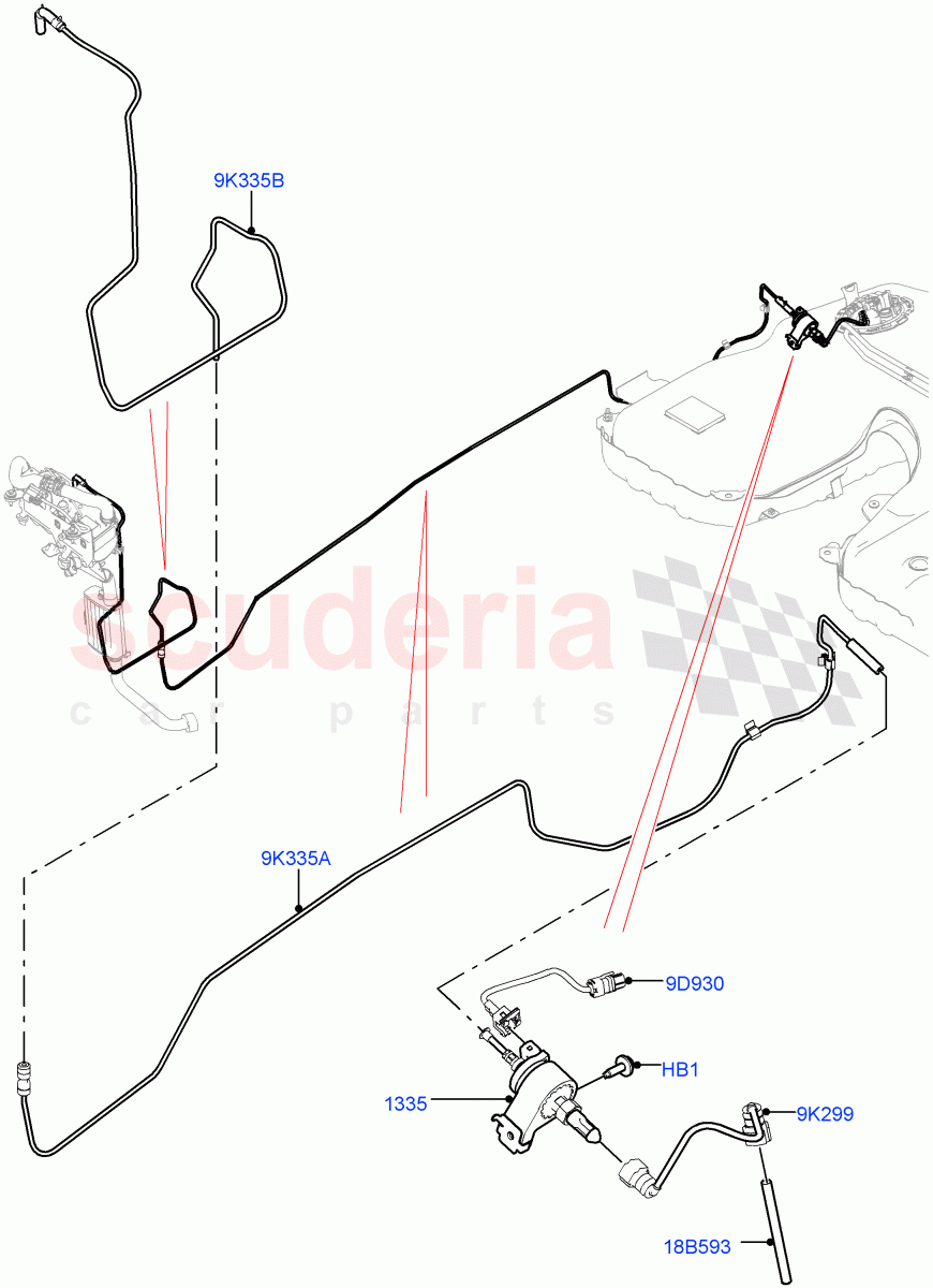 Auxiliary Fuel Fired Pre-Heater (Heater Fuel Supply) (With Fuel Fired Heater) ((V) TOHA999999) of Land Rover Land Rover Range Rover Sport (2014+) [2.0 Turbo Petrol GTDI]