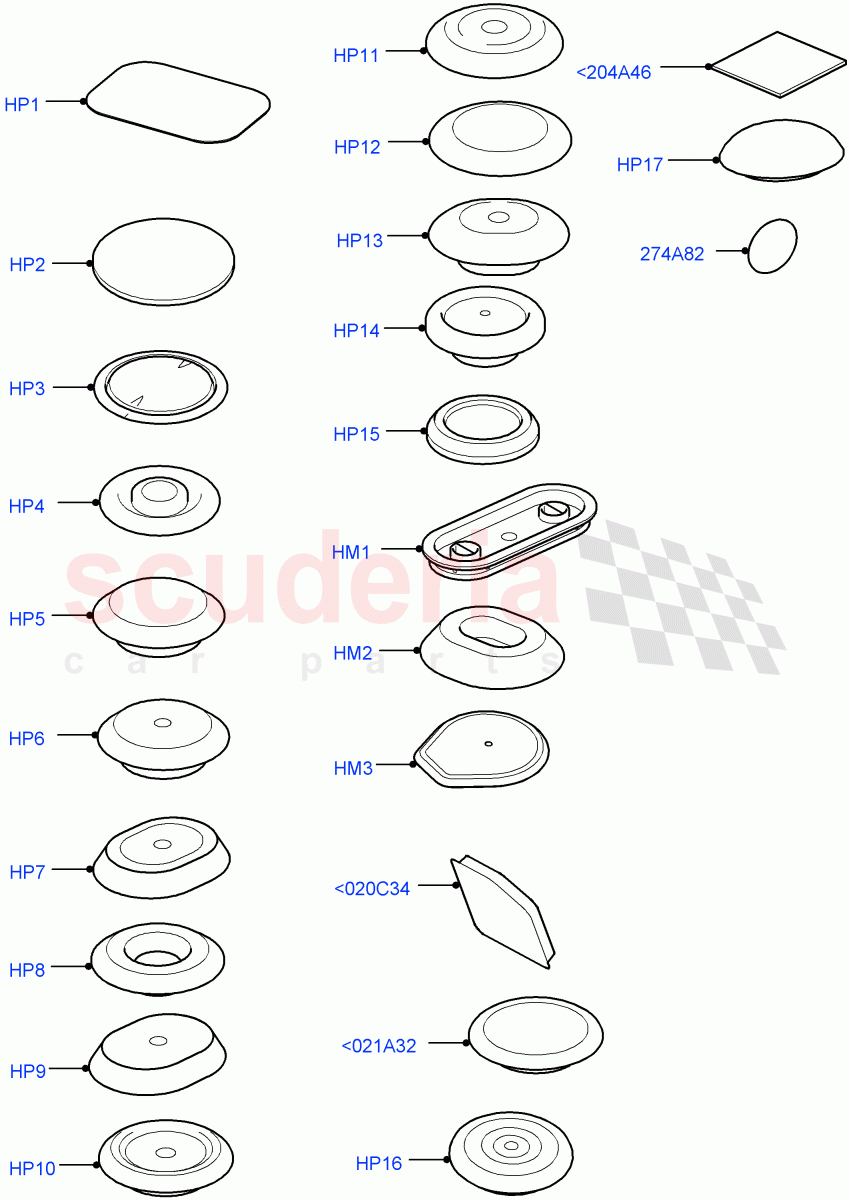 Plugs - Body (Halewood (UK)) of Land Rover Land Rover Range Rover Evoque (2012-2018) [2.0 Turbo Diesel]