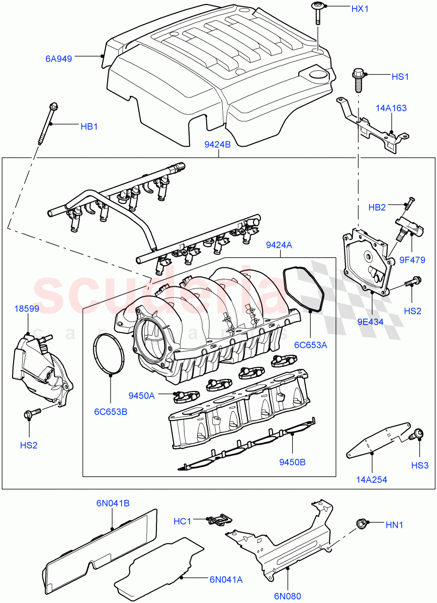 Inlet Manifold (AJ Petrol 4.4 V8 EFI (220KW)) of Land Rover Land Rover Range Rover Sport (2005-2009) [4.4 AJ Petrol V8]