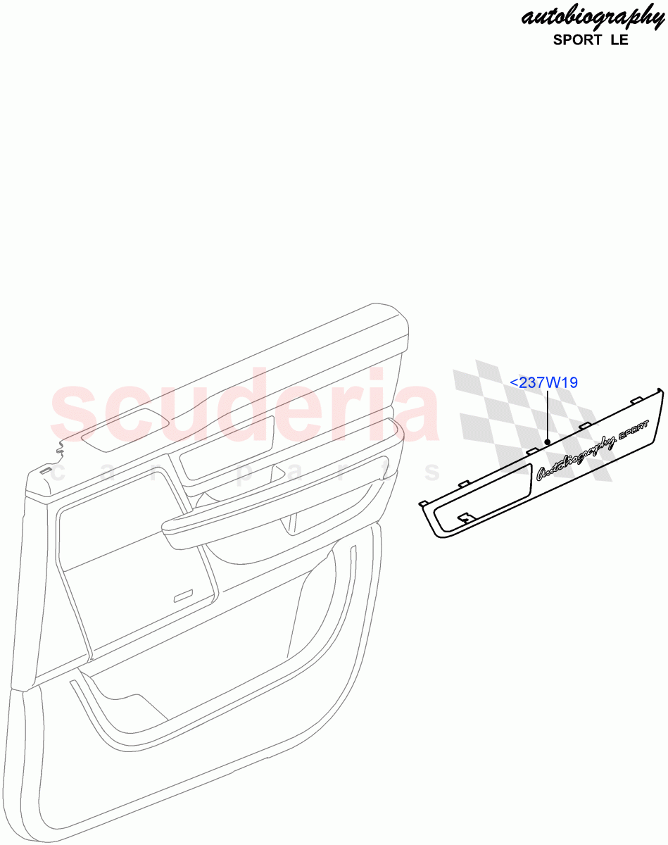 Front Door Trim Installation (Autobiography Sport LE) ((V) FROMCA000001) of Land Rover Land Rover Range Rover Sport (2010-2013) [5.0 OHC SGDI SC V8 Petrol]