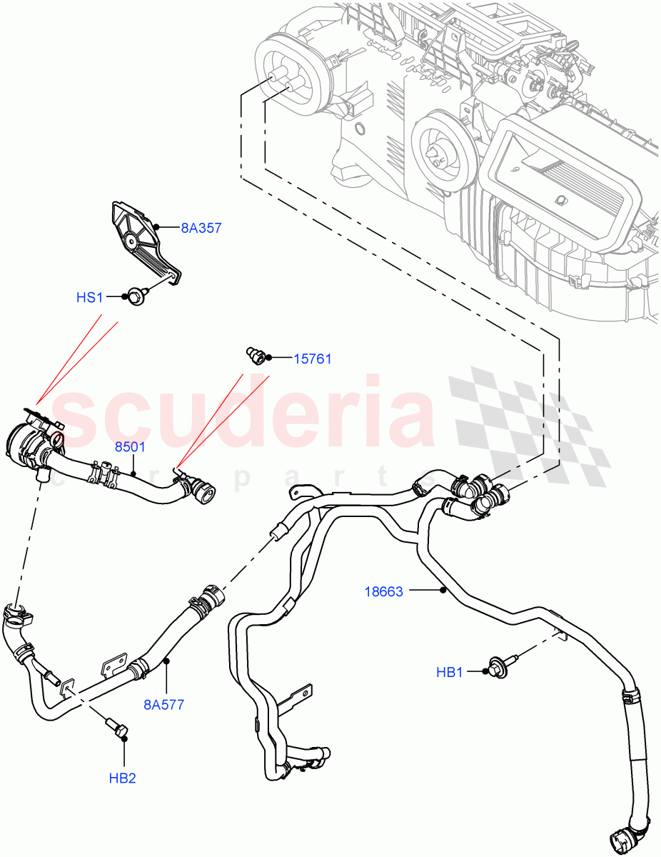 Heater Hoses (3.0L AJ20D6 Diesel High, With Ptc Heater, Premium Air Conditioning-Front/Rear, Less Heater) ((V) FROMP2000001) of Land Rover Land Rover Defender (2020+) [2.0 Turbo Petrol AJ200P]