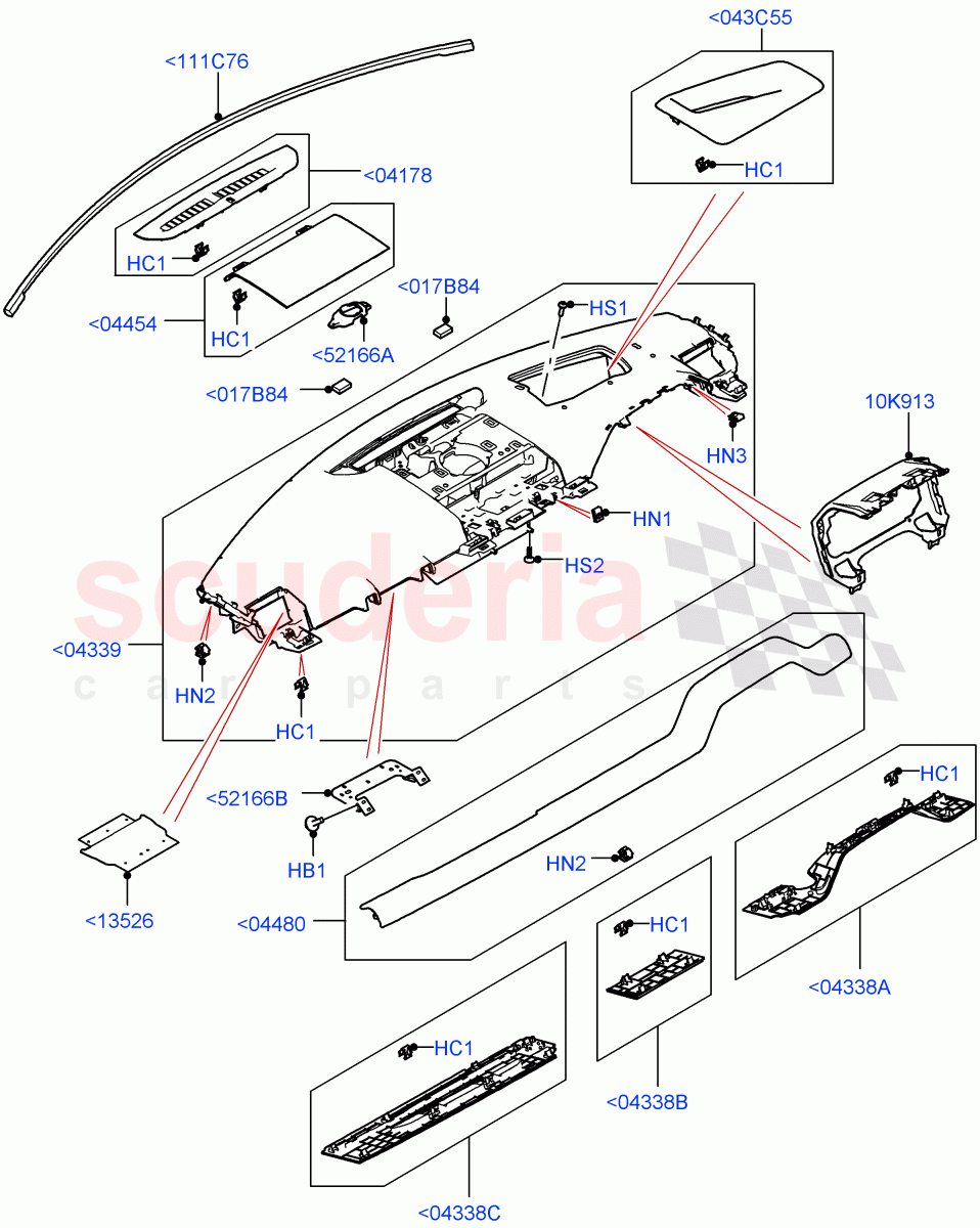 Instrument Panel (Upper, External Components) of Land Rover Land Rover Defender (2020+) [2.0 Turbo Diesel]