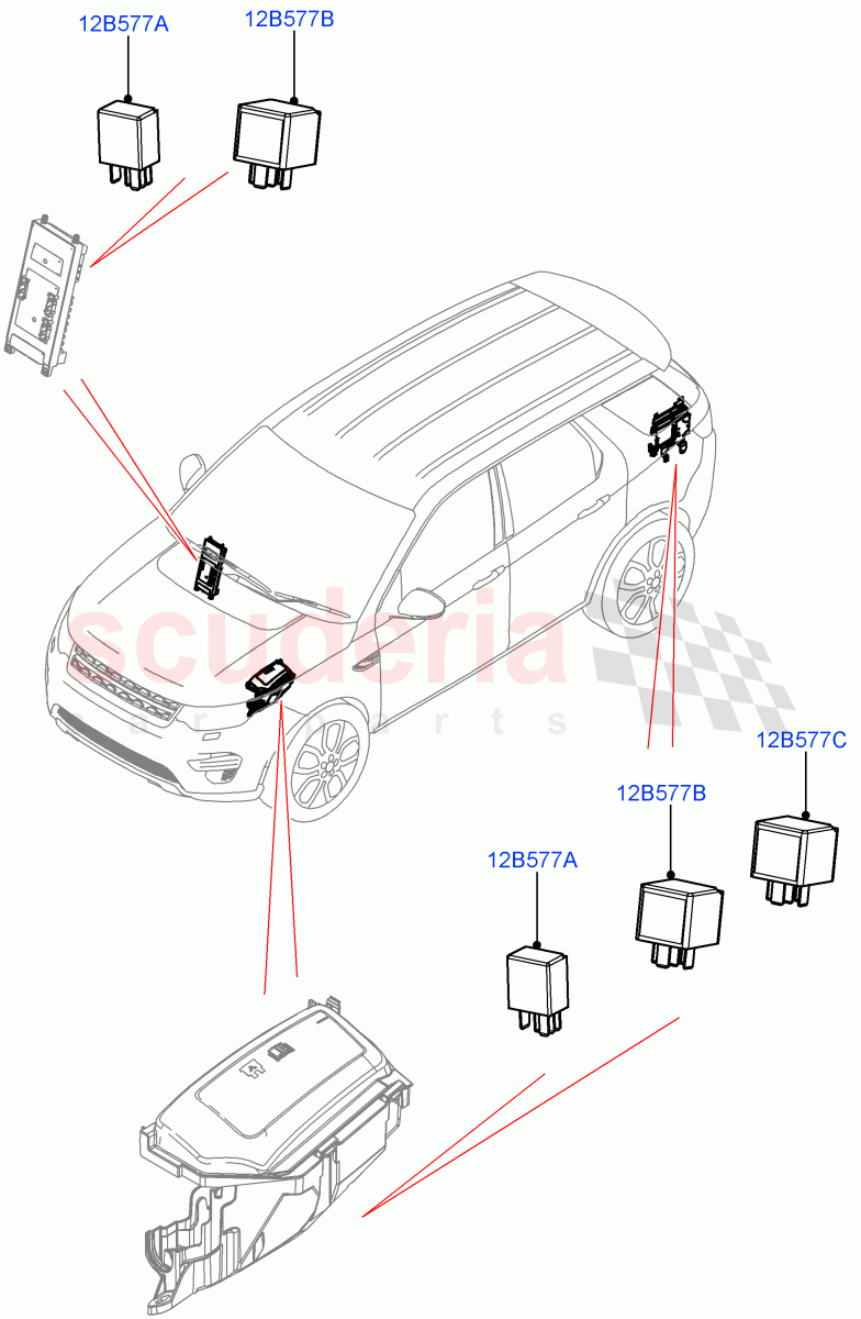 Relays (Itatiaia (Brazil)) ((V) FROMGT000001) of Land Rover Land Rover Discovery Sport (2015+) [2.0 Turbo Petrol AJ200P]
