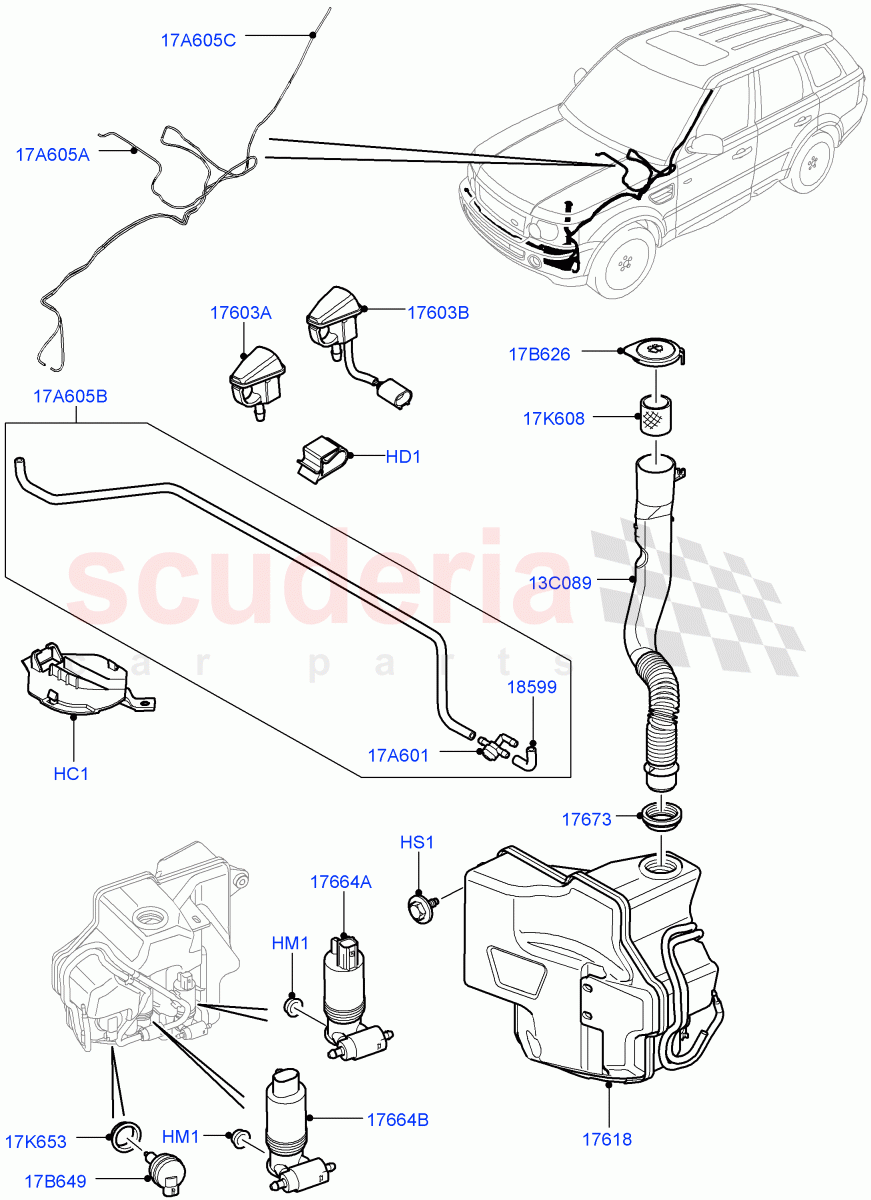 Windscreen Washer ((V) FROMAA000001) of Land Rover Land Rover Range Rover Sport (2010-2013) [3.0 Diesel 24V DOHC TC]