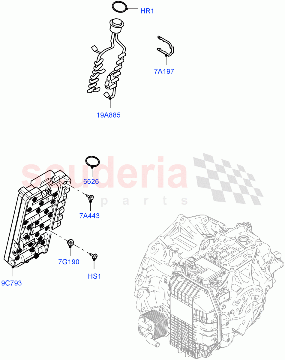 Valve Body - Main Control & Servo's (1.5L AJ20P3 Petrol High, 8 Speed Automatic Trans 8G30, Changsu (China), 1.5L AJ20P3 Petrol High PHEV) of Land Rover Land Rover Range Rover Evoque (2019+) [2.0 Turbo Petrol AJ200P]