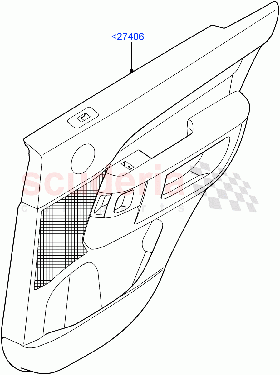 Rear Door Trim Panels (Nitra Plant Build) ((V) FROMK2000001) of Land Rover Land Rover Discovery 5 (2017+) [3.0 I6 Turbo Petrol AJ20P6]