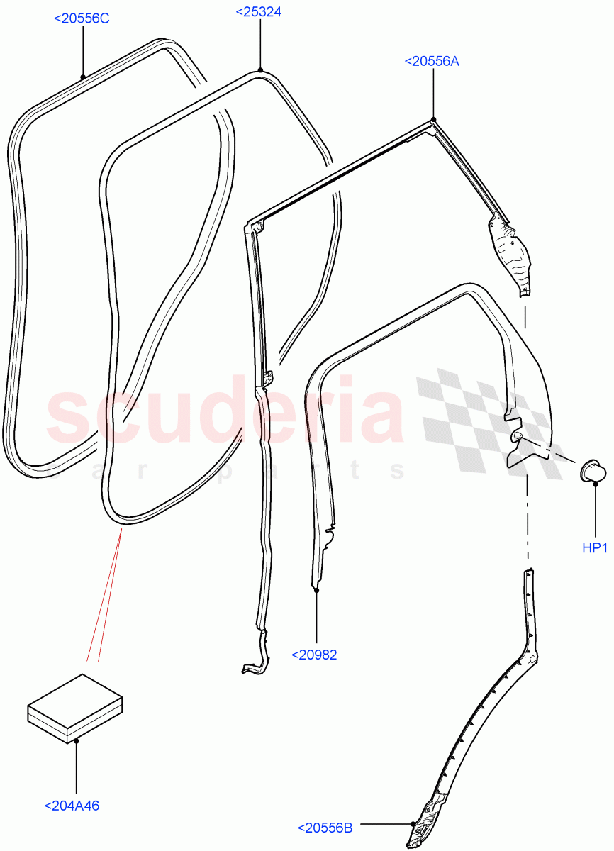 Rear Doors, Hinges & Weatherstrips (Finisher And Seals) of Land Rover Land Rover Range Rover Sport (2014+) [3.0 DOHC GDI SC V6 Petrol]