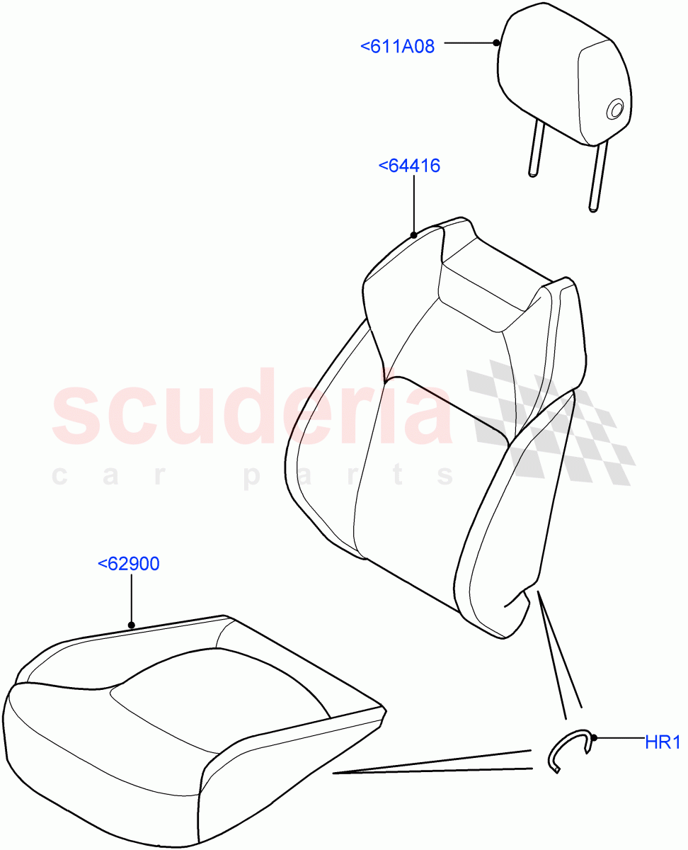 Front Seat Covers (Grained Cloth, Itatiaia (Brazil)) ((V) FROMGT000001) of Land Rover Land Rover Range Rover Evoque (2012-2018) [2.0 Turbo Diesel]