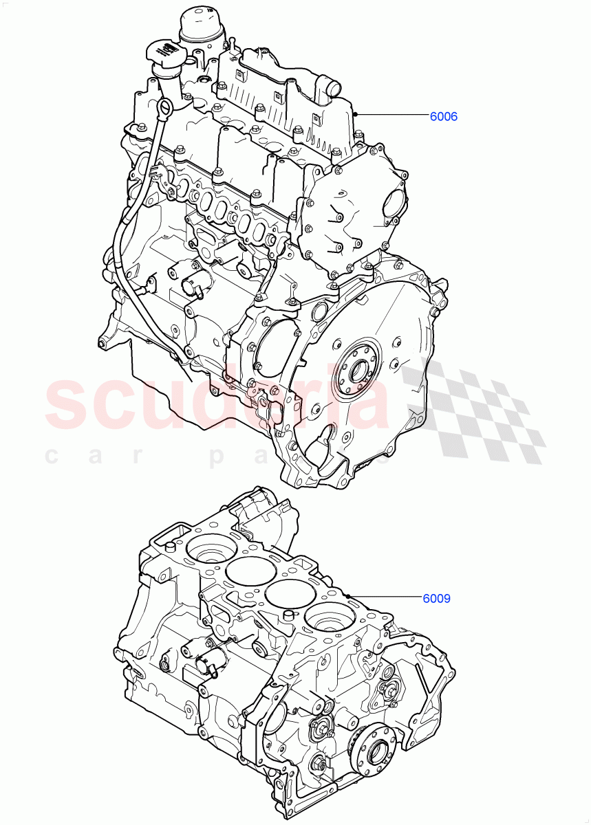 Service Engine And Short Block (2.0L I4 DSL HIGH DOHC AJ200, Halewood (UK), 2.0L I4 DSL MID DOHC AJ200) of Land Rover Land Rover Discovery Sport (2015+) [2.0 Turbo Diesel]