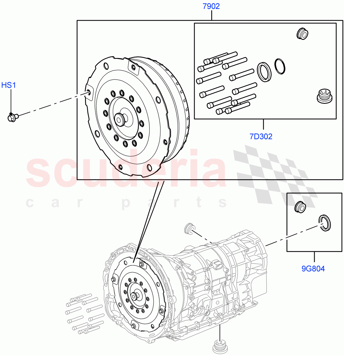 Converter (4.4L DOHC DITC V8 Diesel, 8 Speed Auto Trans ZF 8HP70 4WD) of Land Rover Land Rover Range Rover (2012-2021) [3.0 I6 Turbo Petrol AJ20P6]
