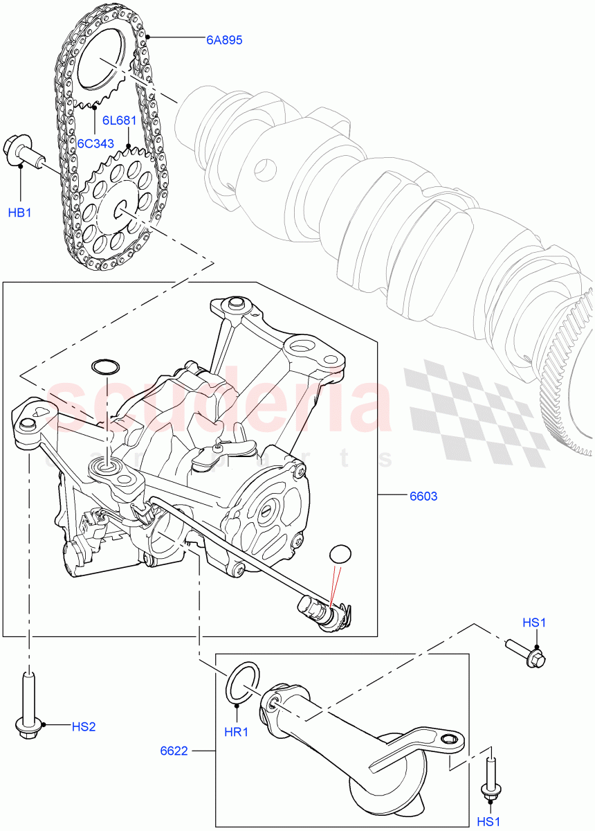 Oil Pump (2.0L AJ21D4 Diesel Mid, Halewood (UK)) ((V) FROMMH000001) of Land Rover Land Rover Range Rover Evoque (2019+) [2.0 Turbo Diesel AJ21D4]