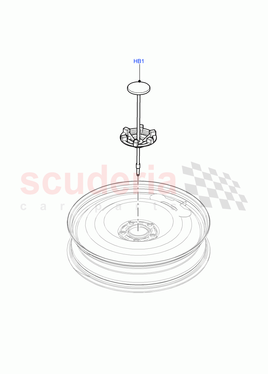 Spare Wheel Carrier (Itatiaia (Brazil), Spare Wheel - Reduced Section Steel) ((V) FROMGT000001) of Land Rover Land Rover Range Rover Evoque (2012-2018) [2.0 Turbo Petrol AJ200P]