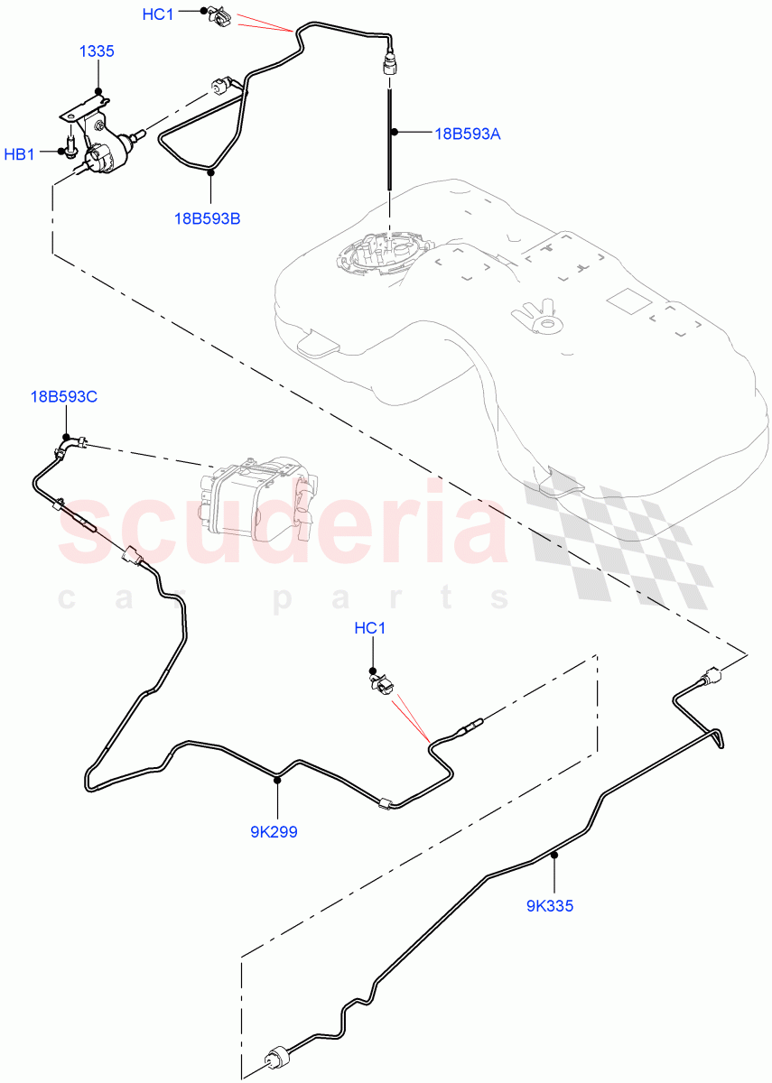 Auxiliary Fuel Fired Pre-Heater (Heater Fuel Supply) (Itatiaia (Brazil), Fuel Fired Heater With Park Heat, With Fuel Fired Heater, Fuel Heater W/Pk Heat With Remote) of Land Rover Land Rover Range Rover Evoque (2019+) [2.0 Turbo Diesel]