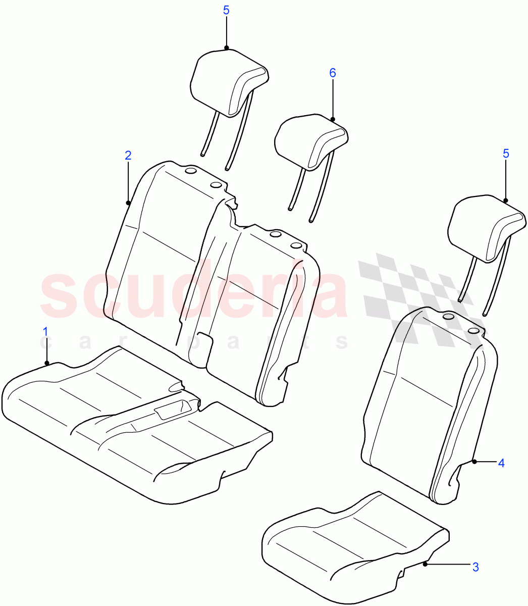 Rear Seat Covers (Station Wagon - 5 Door, 110" Wheelbase) of Land Rover Land Rover Defender (2007-2016)