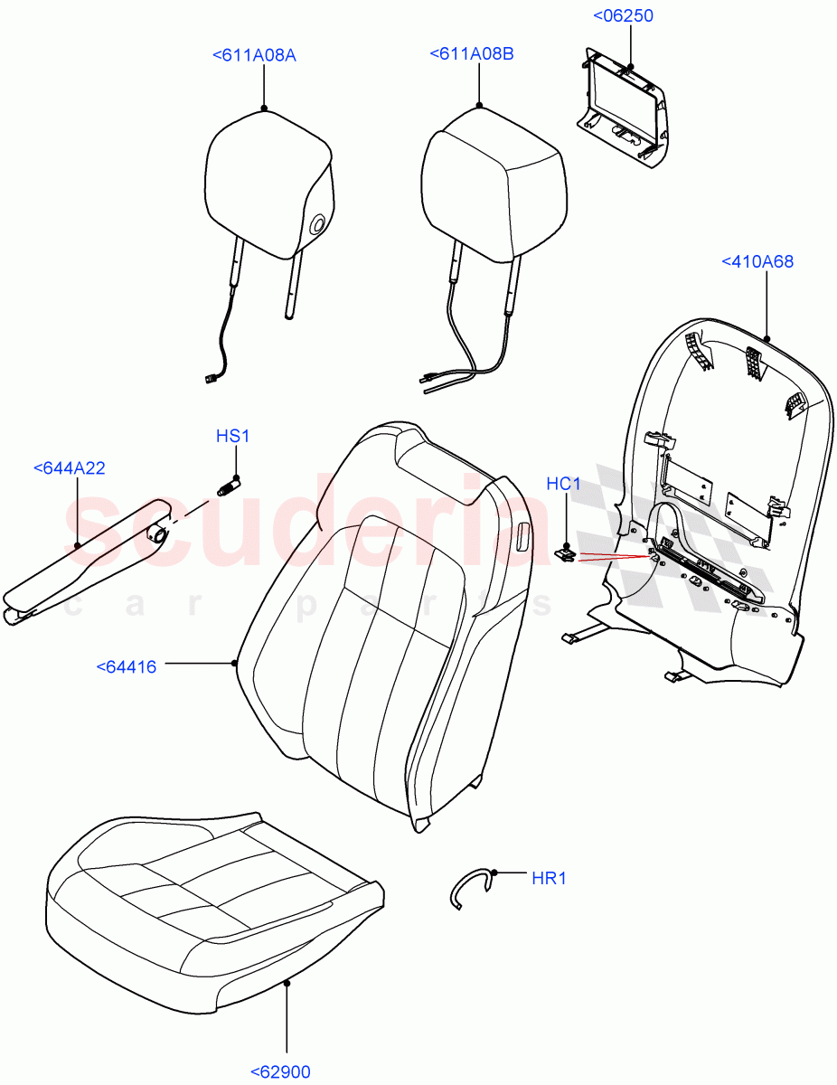 Front Seat Covers (Leather/Suede) ((V) FROMKA000001) of Land Rover Land Rover Range Rover Sport (2014+) [3.0 Diesel 24V DOHC TC]