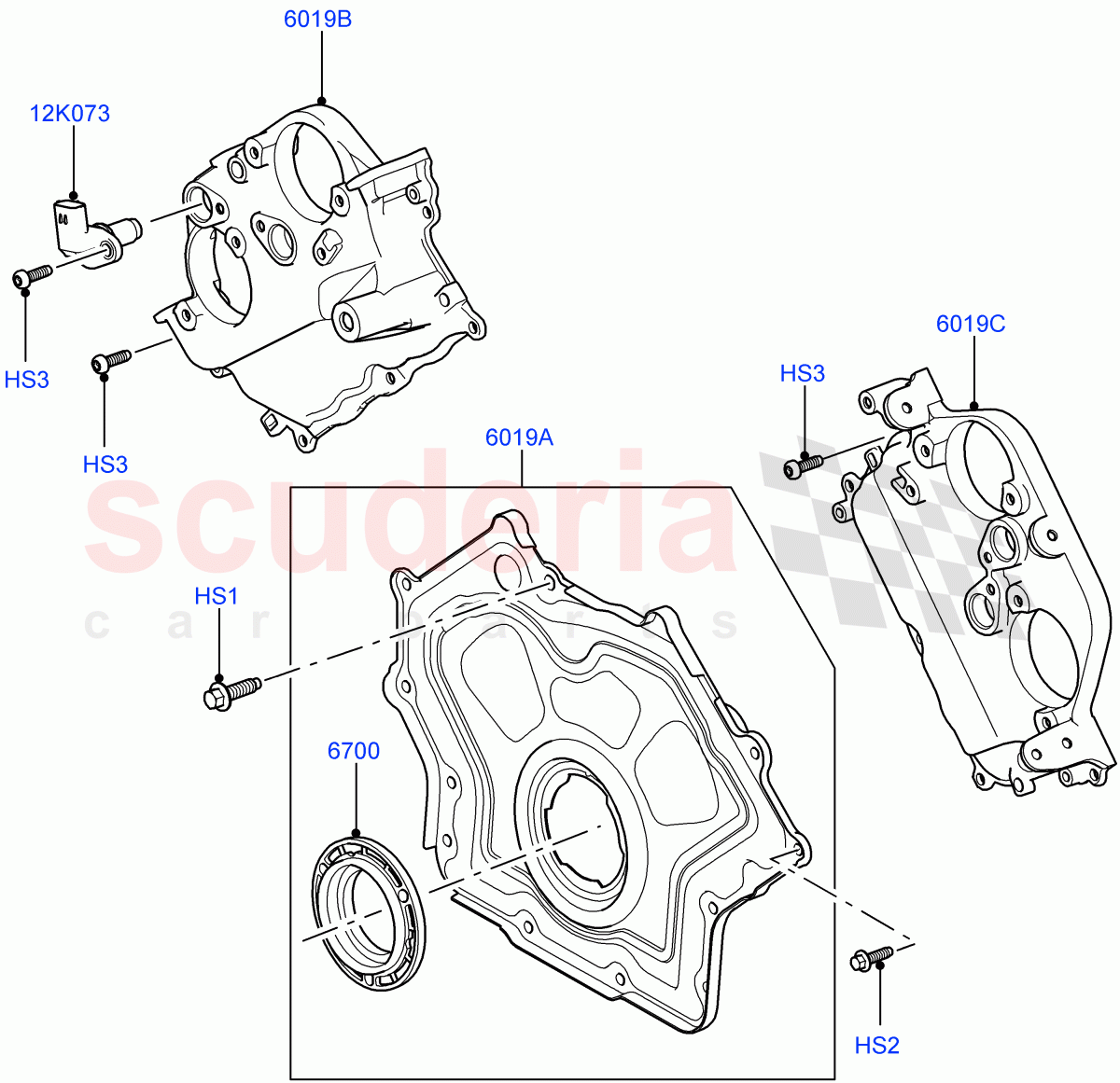 Timing Gear Covers (5.0L OHC SGDI NA V8 Petrol - AJ133) ((V) FROMAA000001) of Land Rover Land Rover Range Rover (2012-2021) [5.0 OHC SGDI NA V8 Petrol]