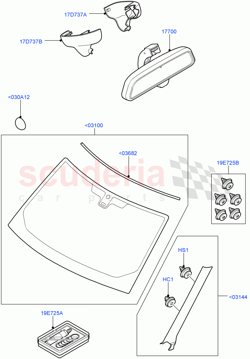 Windscreen/Inside Rear View Mirror ((V) FROMAA000001) of Land Rover Land Rover Discovery 4 (2010-2016) [3.0 DOHC GDI SC V6 Petrol]