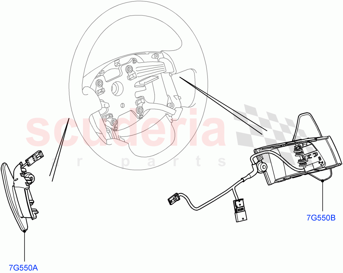 Gear Change-Automatic Transmission (Steering Wheel) (5.0L OHC SGDI SC V8 Petrol - AJ133, 6 Speed Auto Transmission ZF 6HP28, 5.0L OHC SGDI NA V8 Petrol - AJ133) ((V) FROMBA000001) of Land Rover Land Rover Range Rover (2010-2012) [5.0 OHC SGDI NA V8 Petrol]
