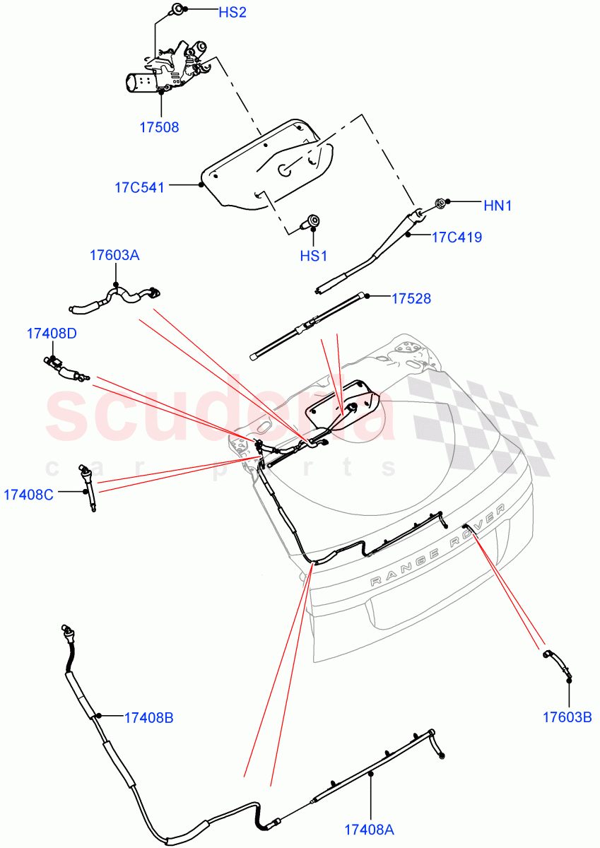 Rear Window Wiper And Washer of Land Rover Land Rover Range Rover Velar (2017+) [2.0 Turbo Petrol AJ200P]