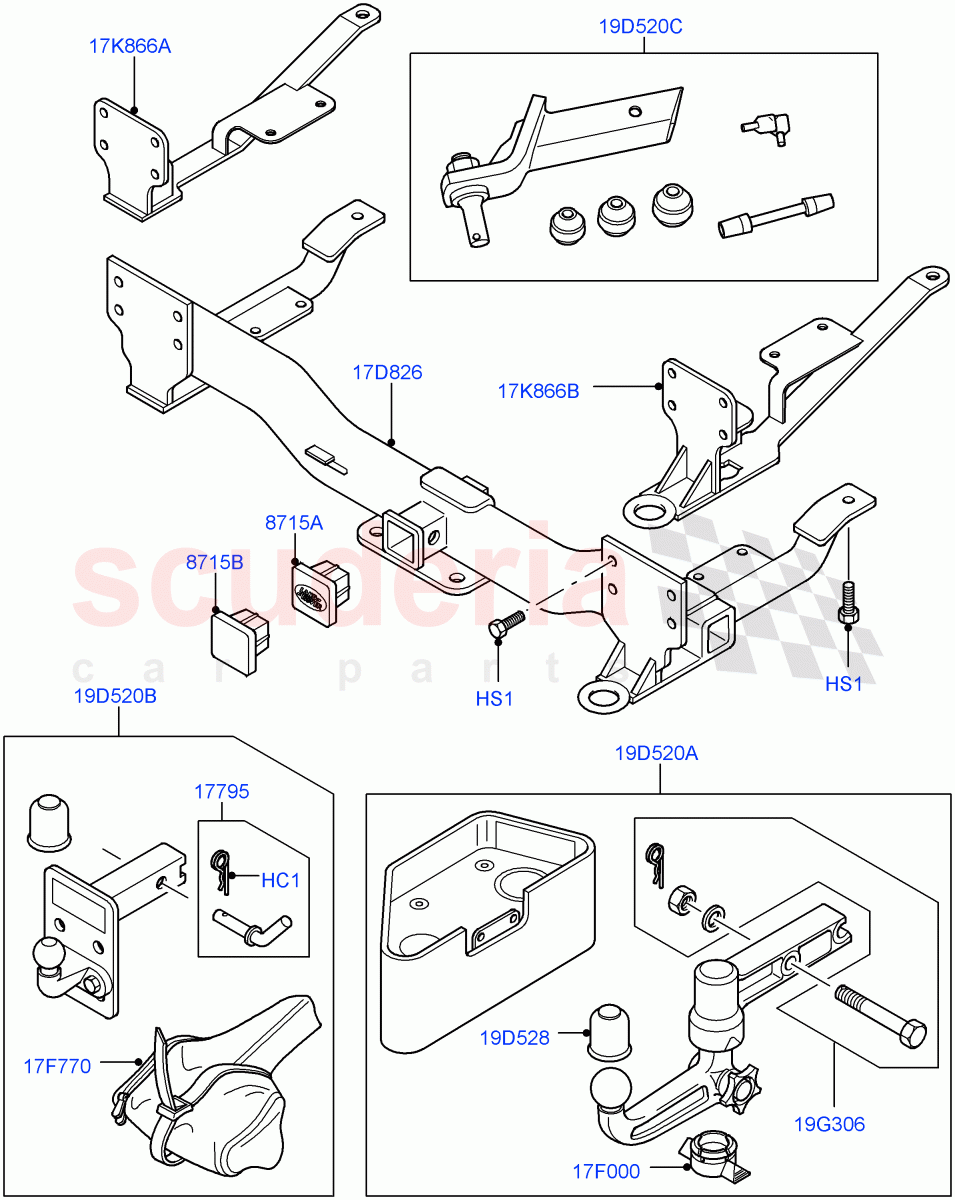 Tow Bar (Accessory) (Less Armoured) ((V) FROMAA000001) of Land Rover Land Rover Range Rover (2010-2012) [3.6 V8 32V DOHC EFI Diesel]