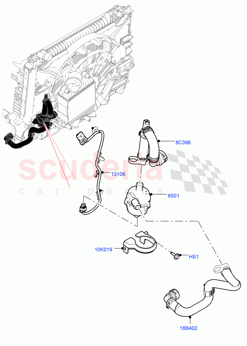 Water Pump (Auxiliary Unit) (2.0L I4 High DOHC AJ200 Petrol) of Land Rover Land Rover Range Rover Velar (2017+) [2.0 Turbo Petrol AJ200P]