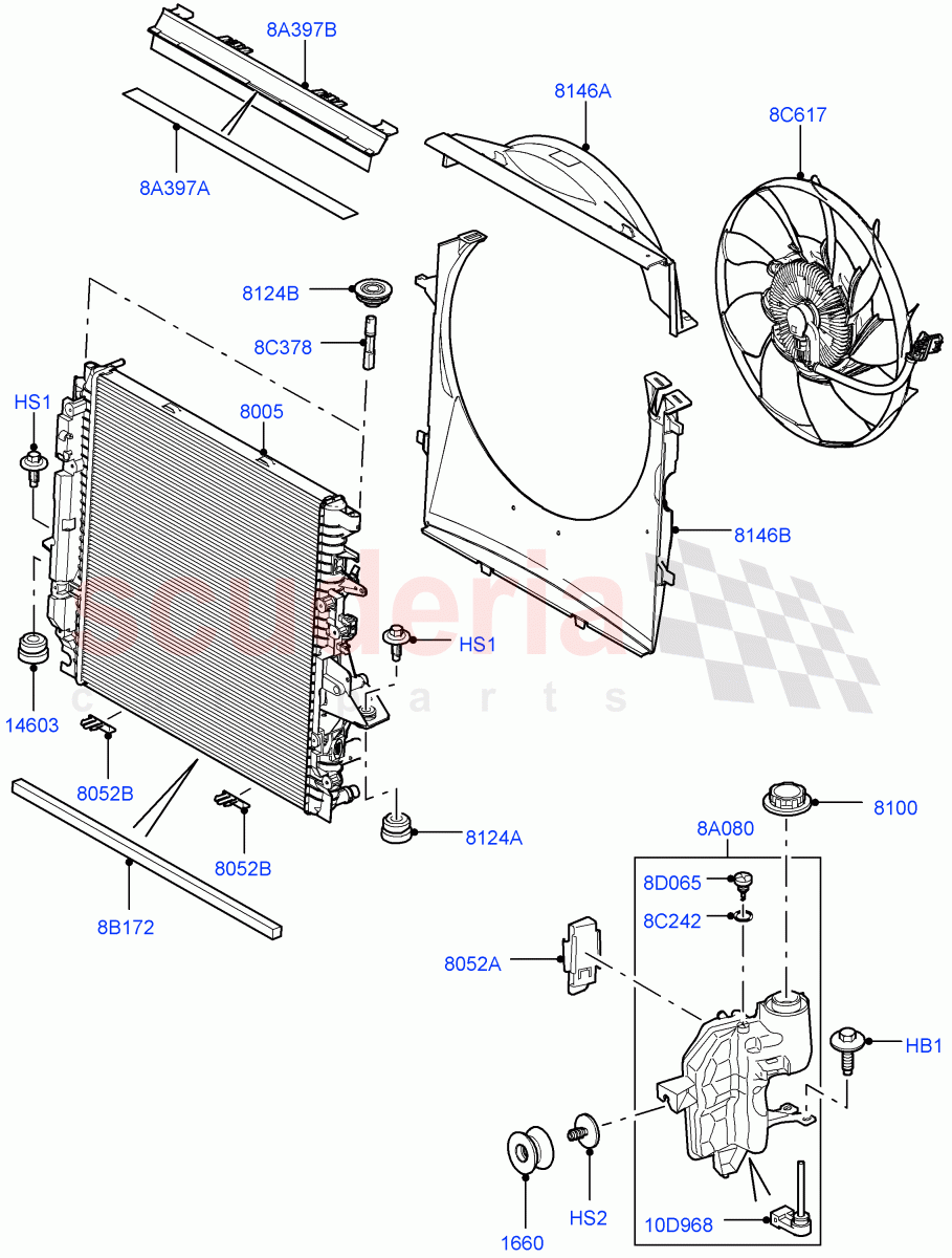 Radiator/Coolant Overflow Container (5.0L OHC SGDI NA V8 Petrol - AJ133) ((V) FROMAA000001) of Land Rover Land Rover Range Rover Sport (2010-2013) [5.0 OHC SGDI NA V8 Petrol]