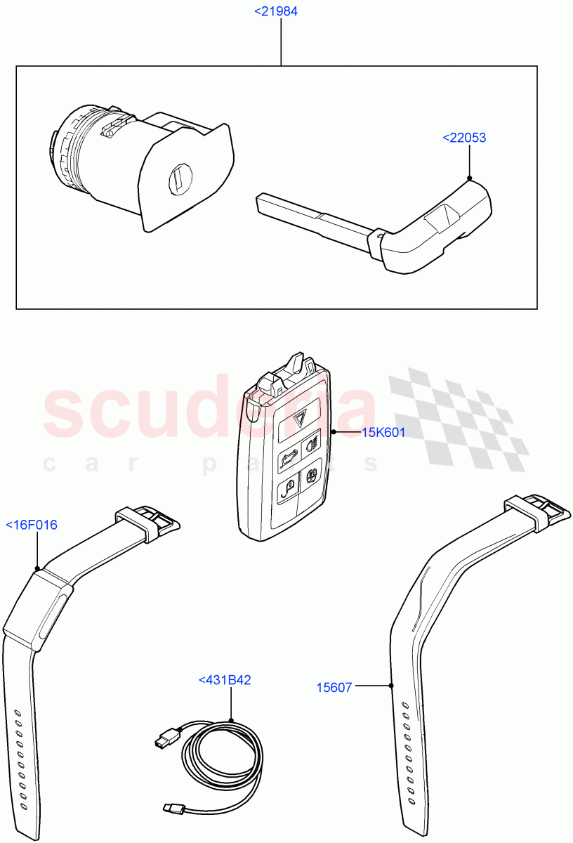 Vehicle Lock Sets And Repair Kits (Halewood (UK)) of Land Rover Land Rover Range Rover Evoque (2019+) [1.5 I3 Turbo Petrol AJ20P3]