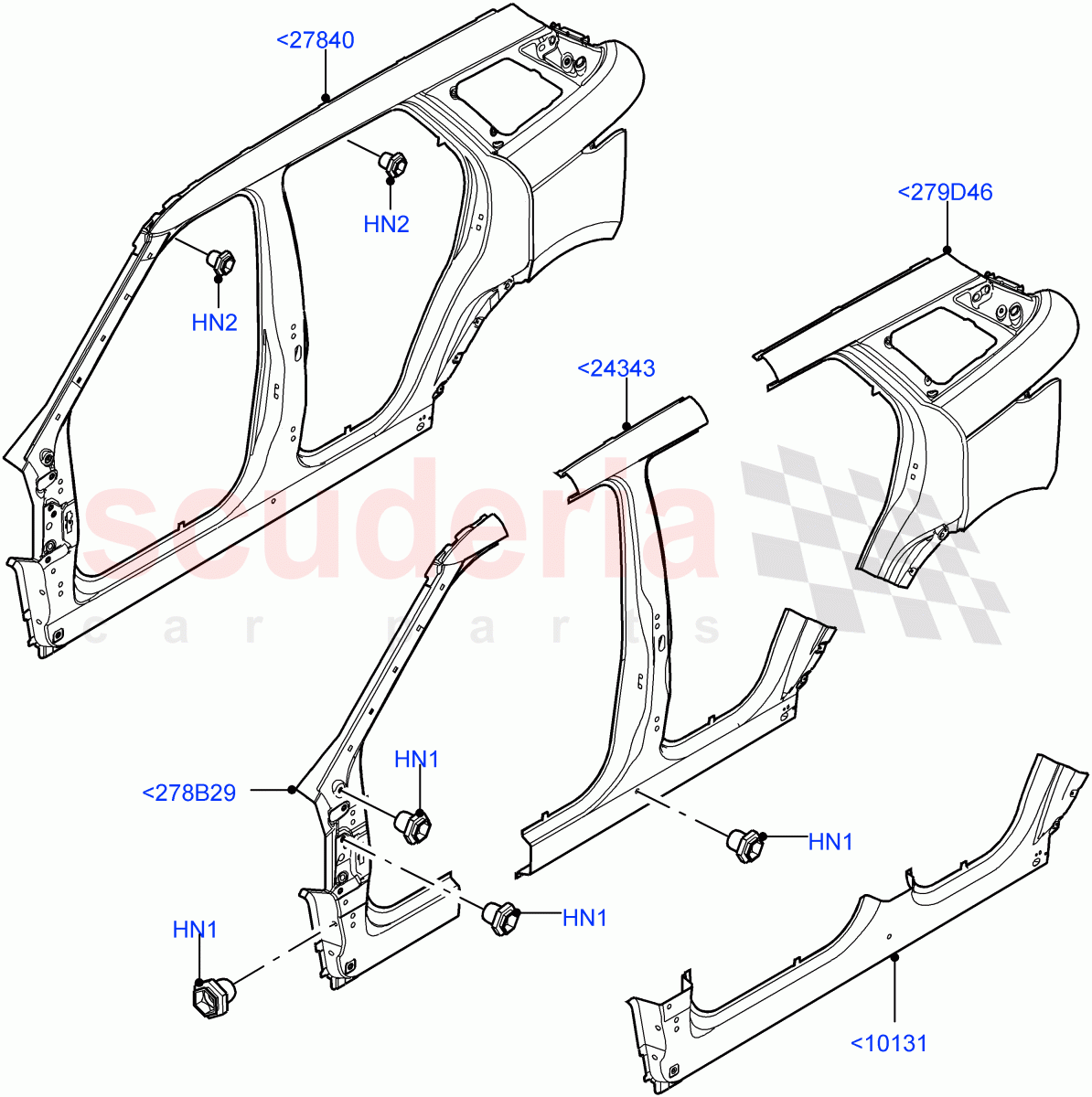 Side Panels - Outer (Changsu (China)) ((V) FROMKG006088) of Land Rover Land Rover Range Rover Evoque (2019+) [2.0 Turbo Diesel]