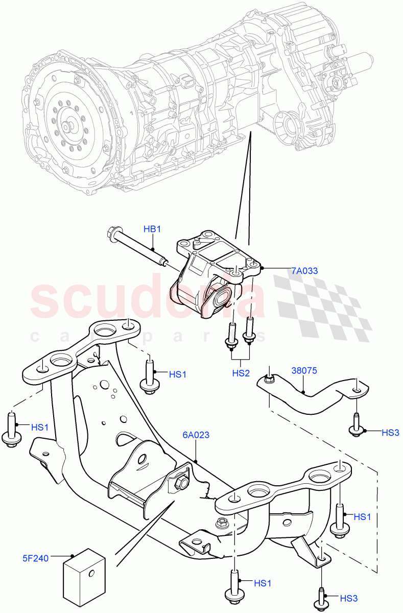 Transmission Mounting (5.0L OHC SGDI NA V8 Petrol - AJ133, 3.0L DOHC GDI SC V6 PETROL) of Land Rover Land Rover Range Rover (2012-2021) [5.0 OHC SGDI SC V8 Petrol]