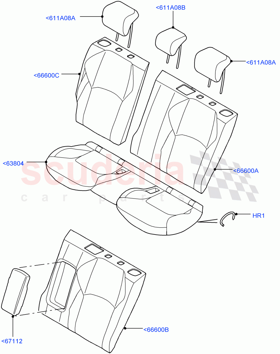 Rear Seat Covers (Grained Cloth, Halewood (UK)) ((V) FROMGH000001) of Land Rover Land Rover Range Rover Evoque (2012-2018) [2.0 Turbo Diesel]