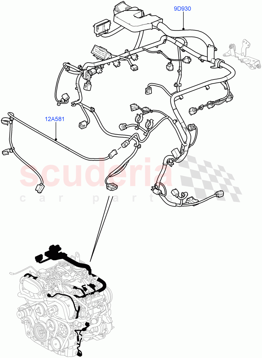 Electrical Wiring - Engine And Dash (Engine) (3.0L 24V DOHC V6 TC Diesel) ((V) FROMAA000001) of Land Rover Land Rover Range Rover Sport (2010-2013) [5.0 OHC SGDI NA V8 Petrol]