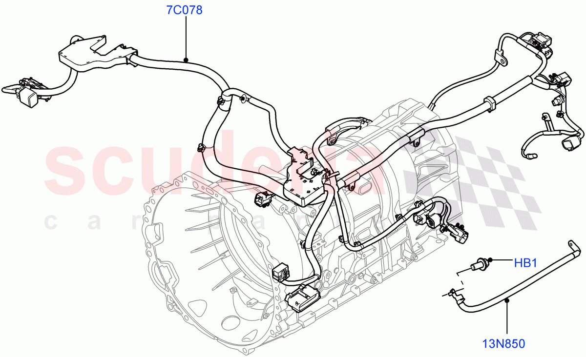 Electrical Wiring - Engine And Dash (Case Assy / Transmission) ((V) FROMAA000001) of Land Rover Land Rover Range Rover Sport (2010-2013) [5.0 OHC SGDI SC V8 Petrol]