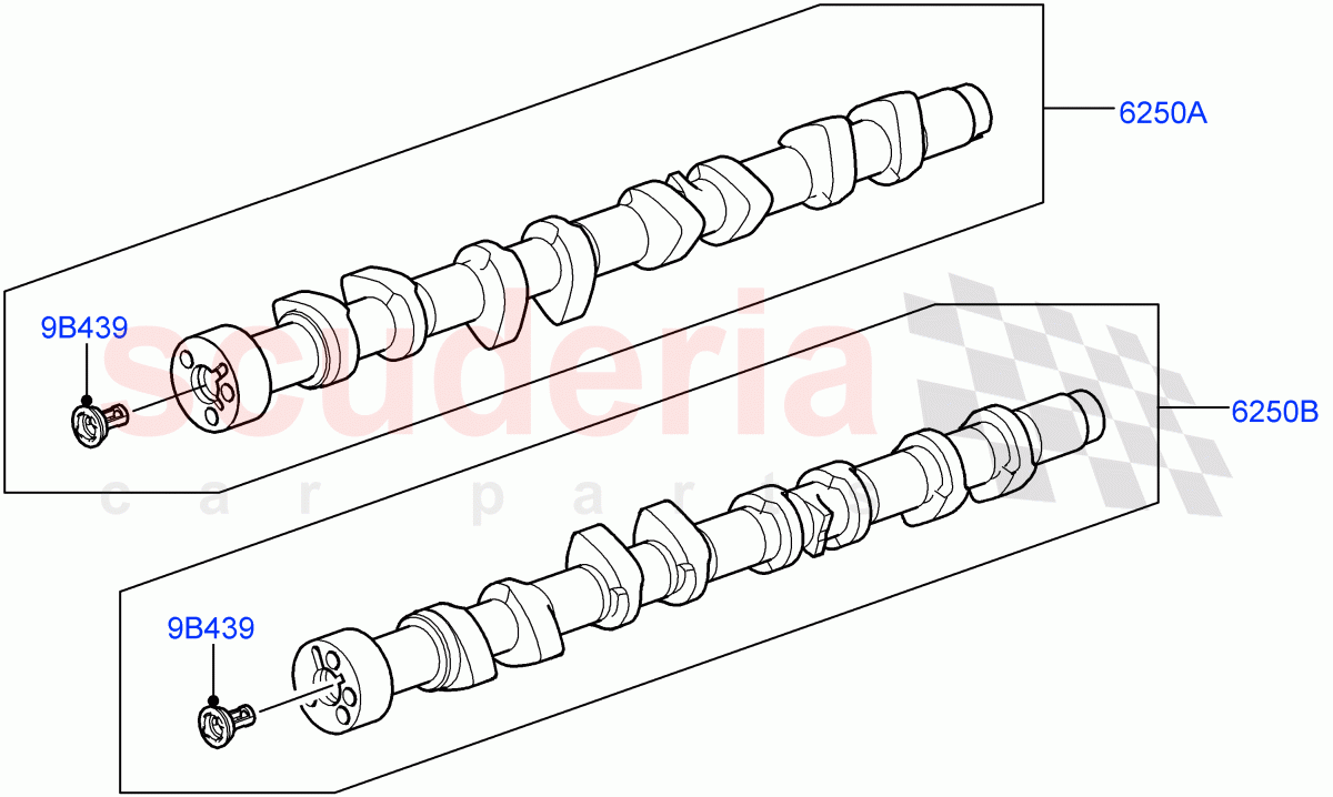 Camshaft (5.0L OHC SGDI SC V8 Petrol - AJ133, 5.0 Petrol AJ133 DOHC CDA, 5.0L P AJ133 DOHC CDA S/C Enhanced) ((V) FROMAA000001) of Land Rover Land Rover Range Rover (2012-2021) [5.0 OHC SGDI SC V8 Petrol]