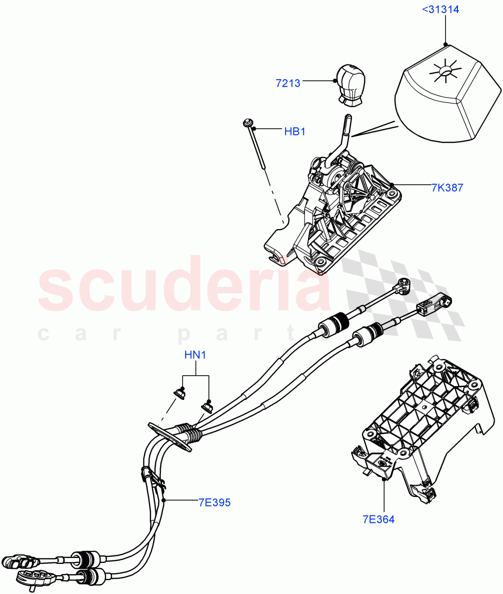 Gear Change Lever - Manual Trans (2.2L CR DI 16V Diesel, 6 Speed Manual Trans M66 - AWD, Halewood (UK), 6 Speed Manual Trans-JLR M66 2WD, 2.0L I4 DSL MID DOHC AJ200) of Land Rover Land Rover Range Rover Evoque (2012-2018) [2.0 Turbo Petrol AJ200P]