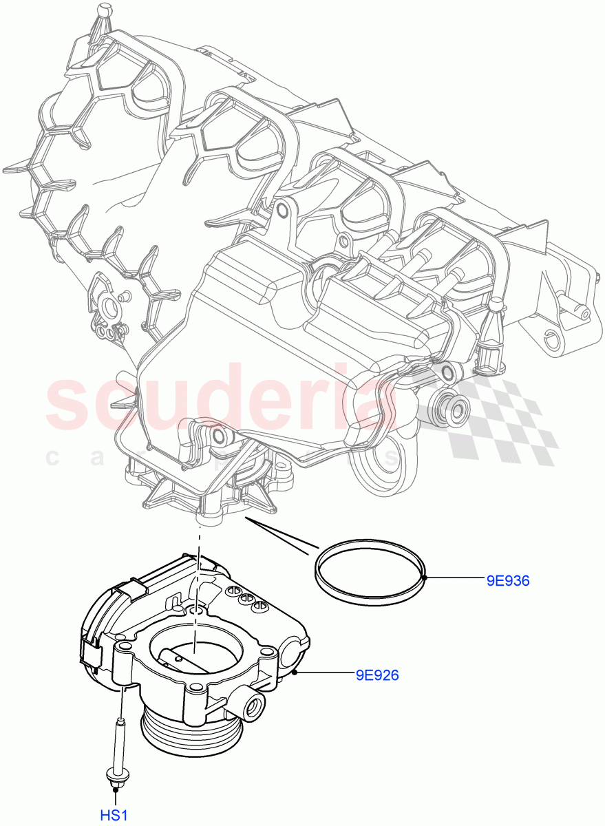 Throttle Housing (2.0L 16V TIVCT T/C Gen2 Petrol, Halewood (UK)) ((V) FROMEH000001) of Land Rover Land Rover Range Rover Evoque (2012-2018) [2.0 Turbo Petrol GTDI]