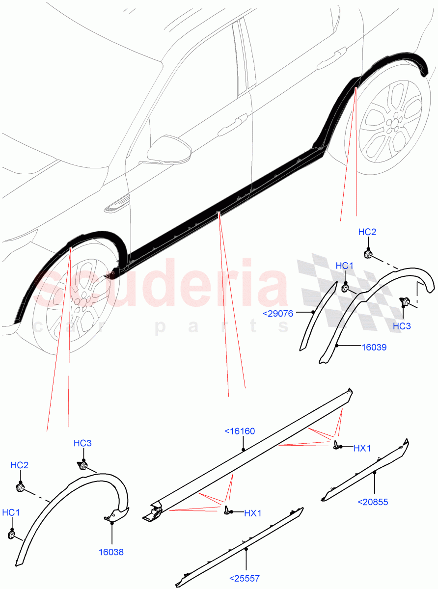 Body Mouldings (Itatiaia (Brazil)) ((V) FROMGT000001) of Land Rover Land Rover Discovery Sport (2015+) [2.0 Turbo Petrol AJ200P]