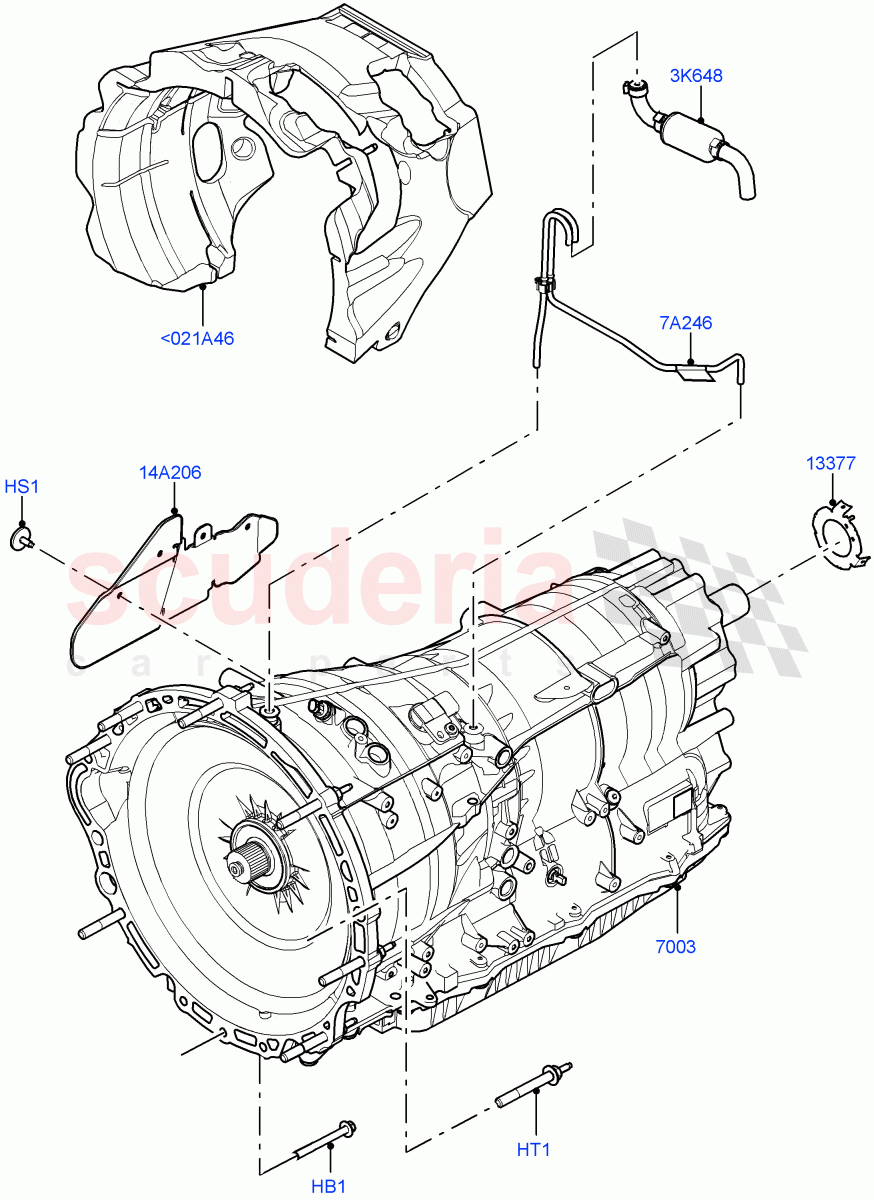 Auto Trans Assy & Speedometer Drive (2.0L AJ200P Hi PHEV, 8HP Gen3 Hybrid Trans, 3.0L AJ20P6 Petrol PHEV) ((V) FROMMA000001) of Land Rover Land Rover Range Rover Velar (2017+) [3.0 DOHC GDI SC V6 Petrol]