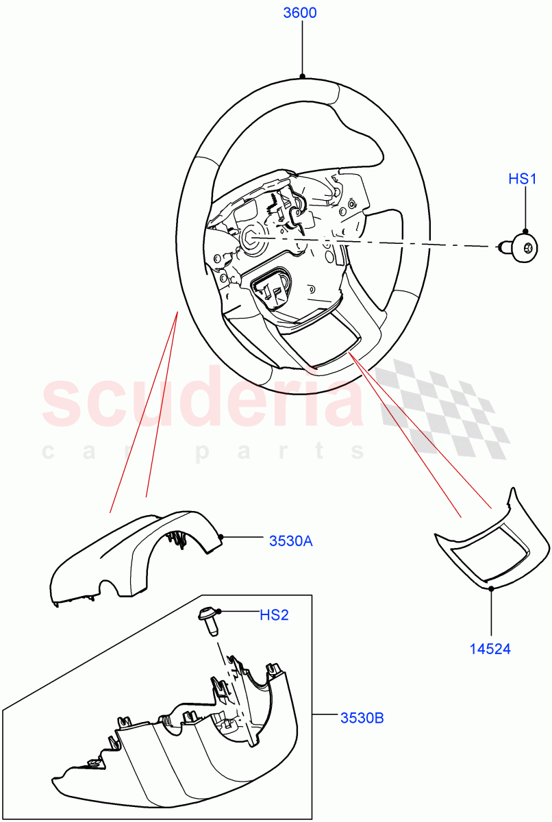 Steering Wheel (Changsu (China)) ((V) FROMKG446857, (V) TOMG140568) of Land Rover Land Rover Discovery Sport (2015+) [2.0 Turbo Petrol GTDI]
