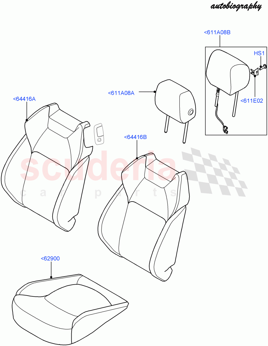 Front Seat Covers (Halewood (UK), Autobiography Pack) ((V) FROMGH000001) of Land Rover Land Rover Range Rover Evoque (2012-2018) [2.0 Turbo Diesel]