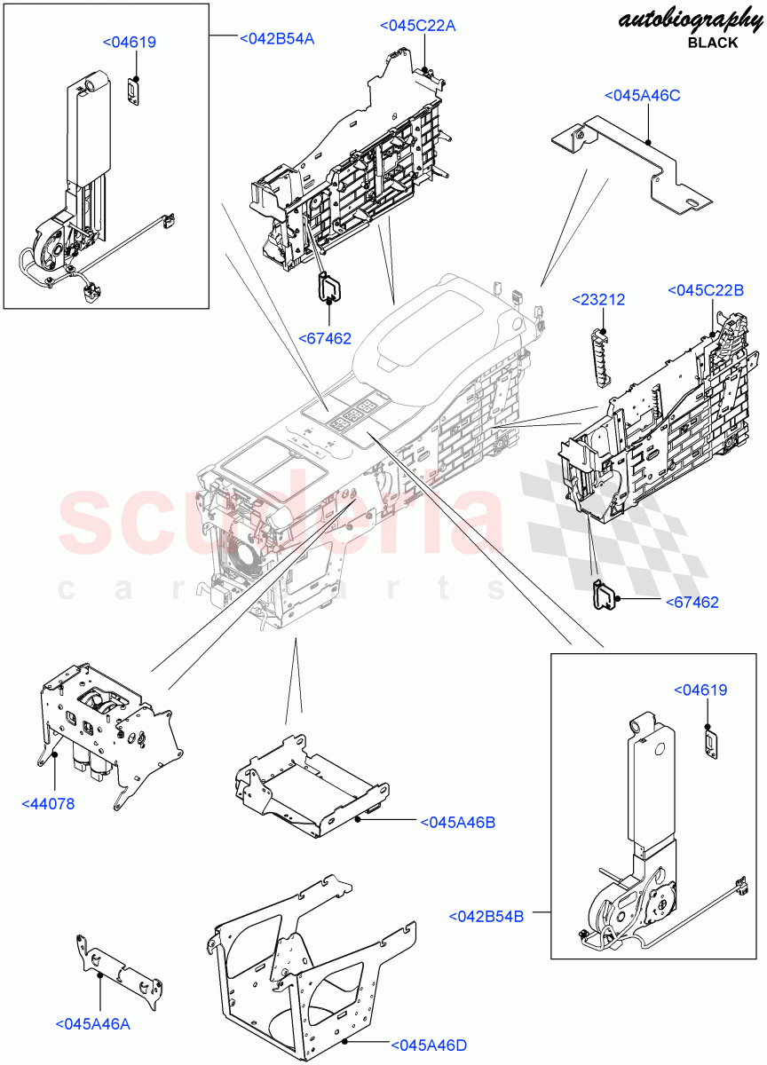 Console - Floor (Autobiography Black / SV Autobiography, Rear, Internal Components) (With 40/40 Split Individual Rr Seat) ((V) FROMEA000001, (V) TOHA999999) of Land Rover Land Rover Range Rover (2012-2021) [5.0 OHC SGDI NA V8 Petrol]