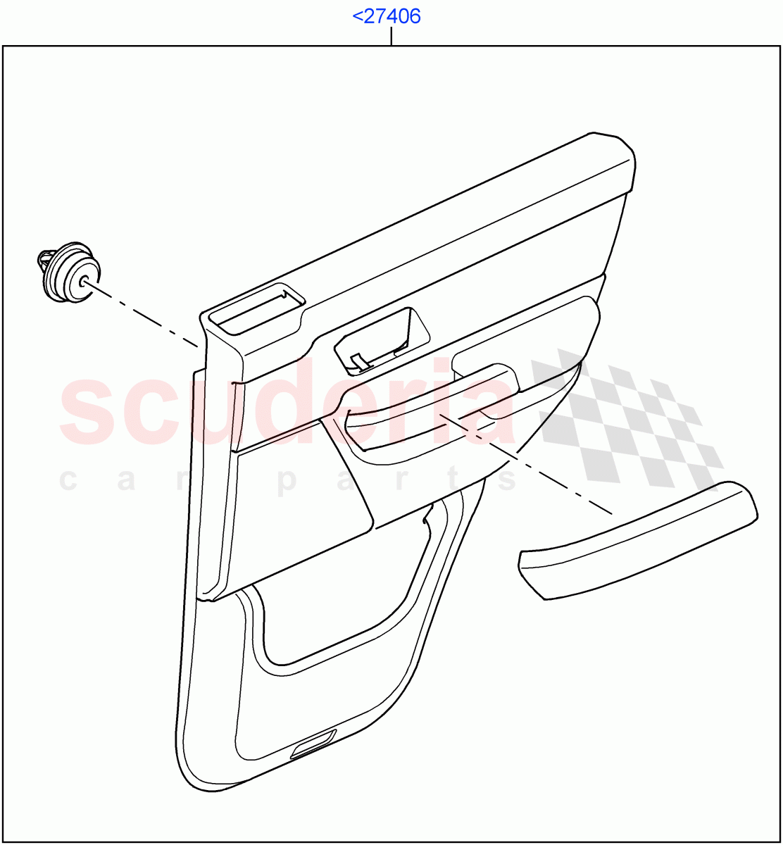 Rear Door Trim Panels ((V) TO9A999999) of Land Rover Land Rover Range Rover Sport (2005-2009) [4.4 AJ Petrol V8]