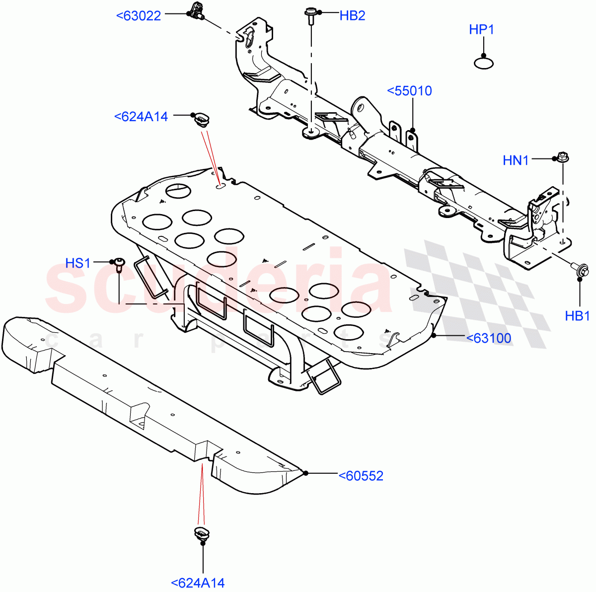 Rear Seat Base (Rr Seat 40/20/40 Fixed Cushion) of Land Rover Land Rover Defender (2020+) [2.0 Turbo Petrol AJ200P]