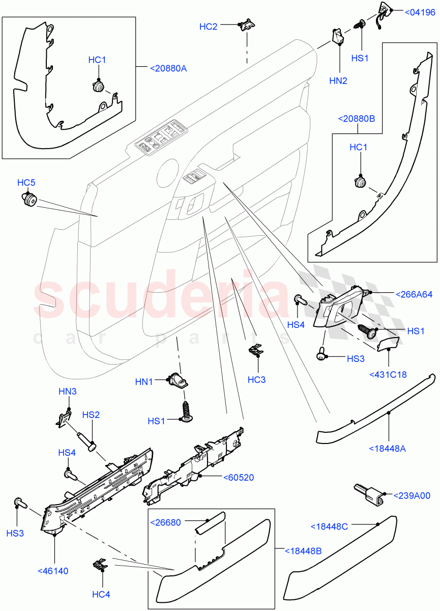 Front Door Trim Installation (Finishers And Mouldings) ((V) TOHA999999) of Land Rover Land Rover Range Rover (2012-2021) [4.4 DOHC Diesel V8 DITC]