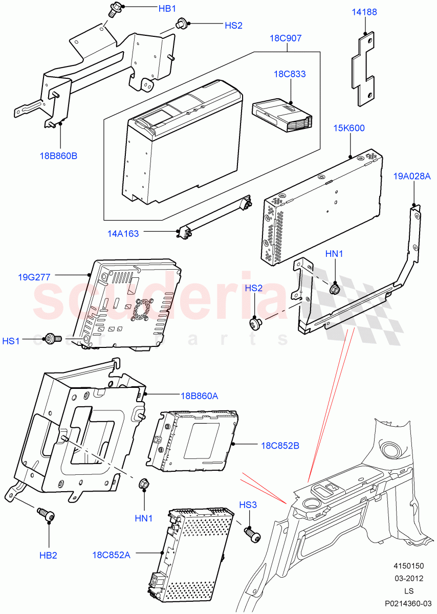 Family Entertainment System (Luggage Compartment) ((V) FROMAA000001, (V) TOBA999999) of Land Rover Land Rover Discovery 4 (2010-2016) [2.7 Diesel V6]